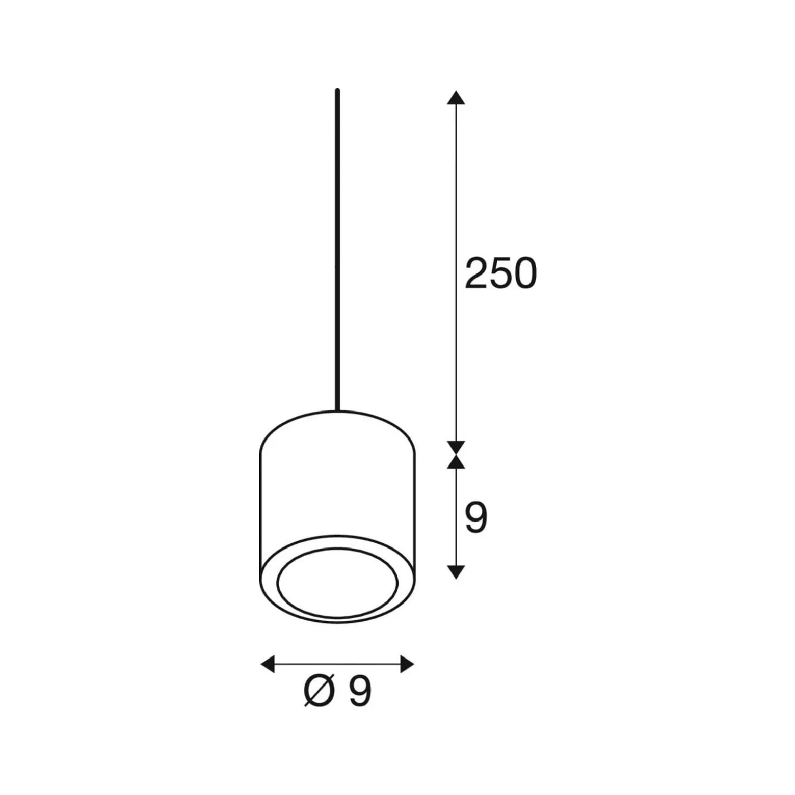 SLV LED-Hängelampe Oculus, kupferfarben, Ø 9 cm, dim to warm