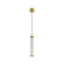 SLV LED-Pendellampe Quimera, messingfarben, Ø 8 cm, CCT