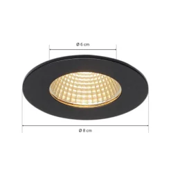 SLV Patta-I LED-Einbauleuchte rund, schwarz matt