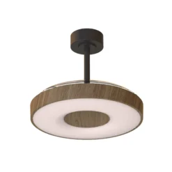 Smart LED-Deckenventilator Coin, holz/schwarz, DC, leise