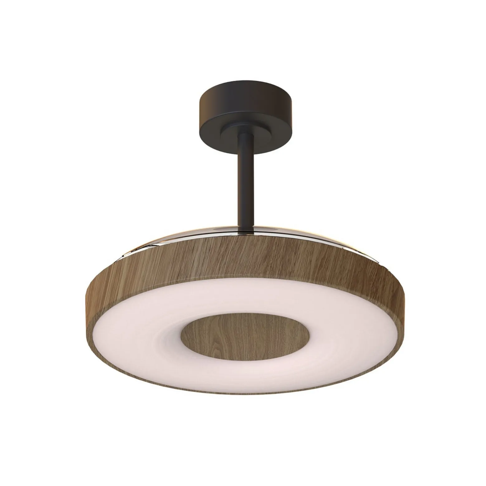 Smart LED-Deckenventilator Coin, holz/schwarz, DC, leise