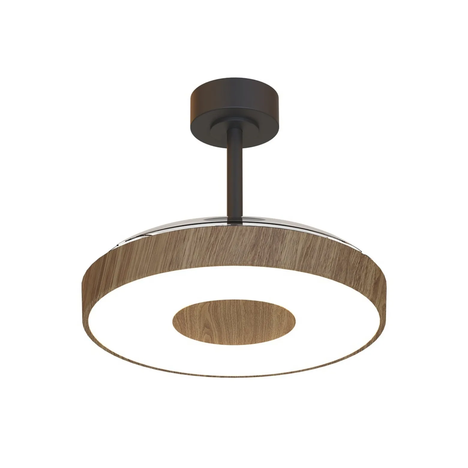 Smart LED-Deckenventilator Coin, holz/schwarz, DC, leise
