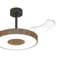 Smart LED-Deckenventilator Coin, holz/schwarz, DC, leise
