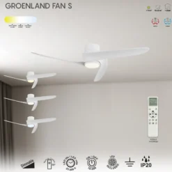 Smart LED-Deckenventilator Groenland S, weiß, DC, leise, CCT