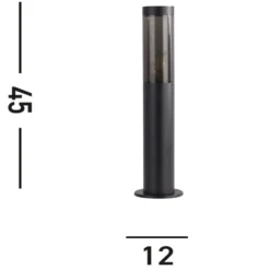 Sockelleuchte Batton, IP44, schwarz, Höhe 45 cm, Metall