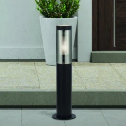Sockelleuchte Batton, IP44, schwarz, Höhe 45 cm, Metall