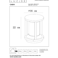 Sockelleuchte Cadix aus Aludruckguss 22cm