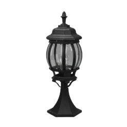 Sockelleuchte Elvo, schwarz matt, Höhe 49 cm, Aluminium