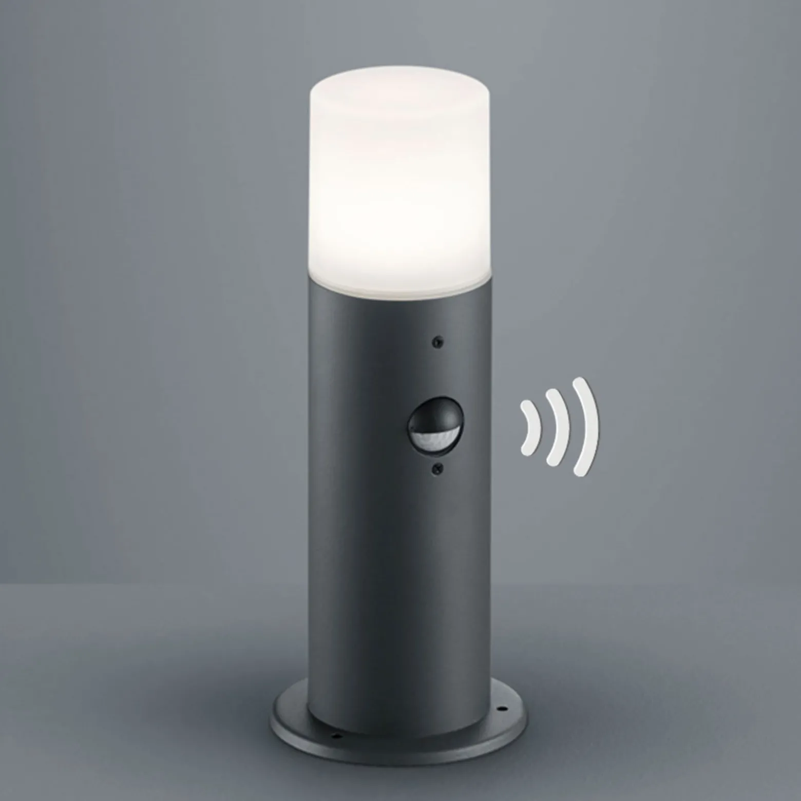 Sockelleuchte Hoosic in Anthrazit mit Sensor