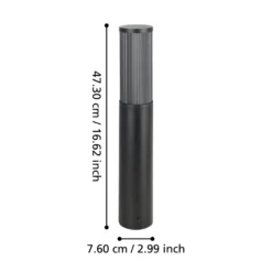 Sockelleuchte Salle, Höhe 46,5 cm, schwarz, Aluminium