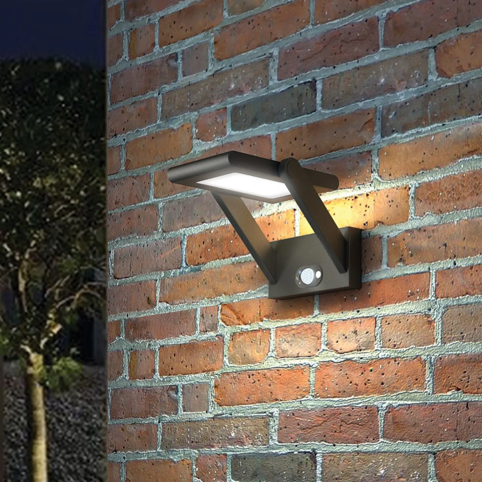 Solarbetriebene LED-Außenwandlampe Valerian