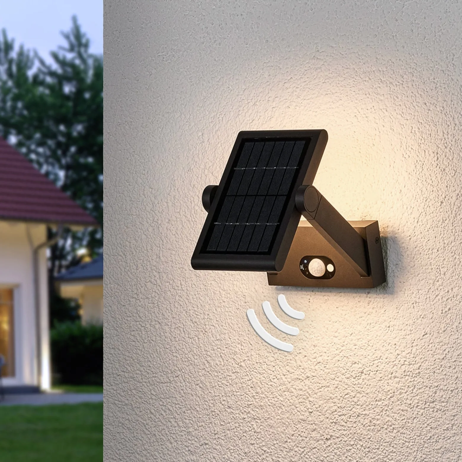 Solarbetriebene LED-Außenwandlampe Valerian