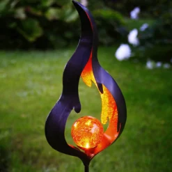 Solar-Erdspießleuchte Melilla Flamme mit LED