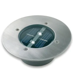 Solar-LED-Bodeneinbaustrahler Lugo, IP44, Edelstahl, Glas