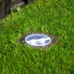 Solar-LED-Bodeneinbaustrahler Lugo, IP44, 10,5 x 10,5 cm