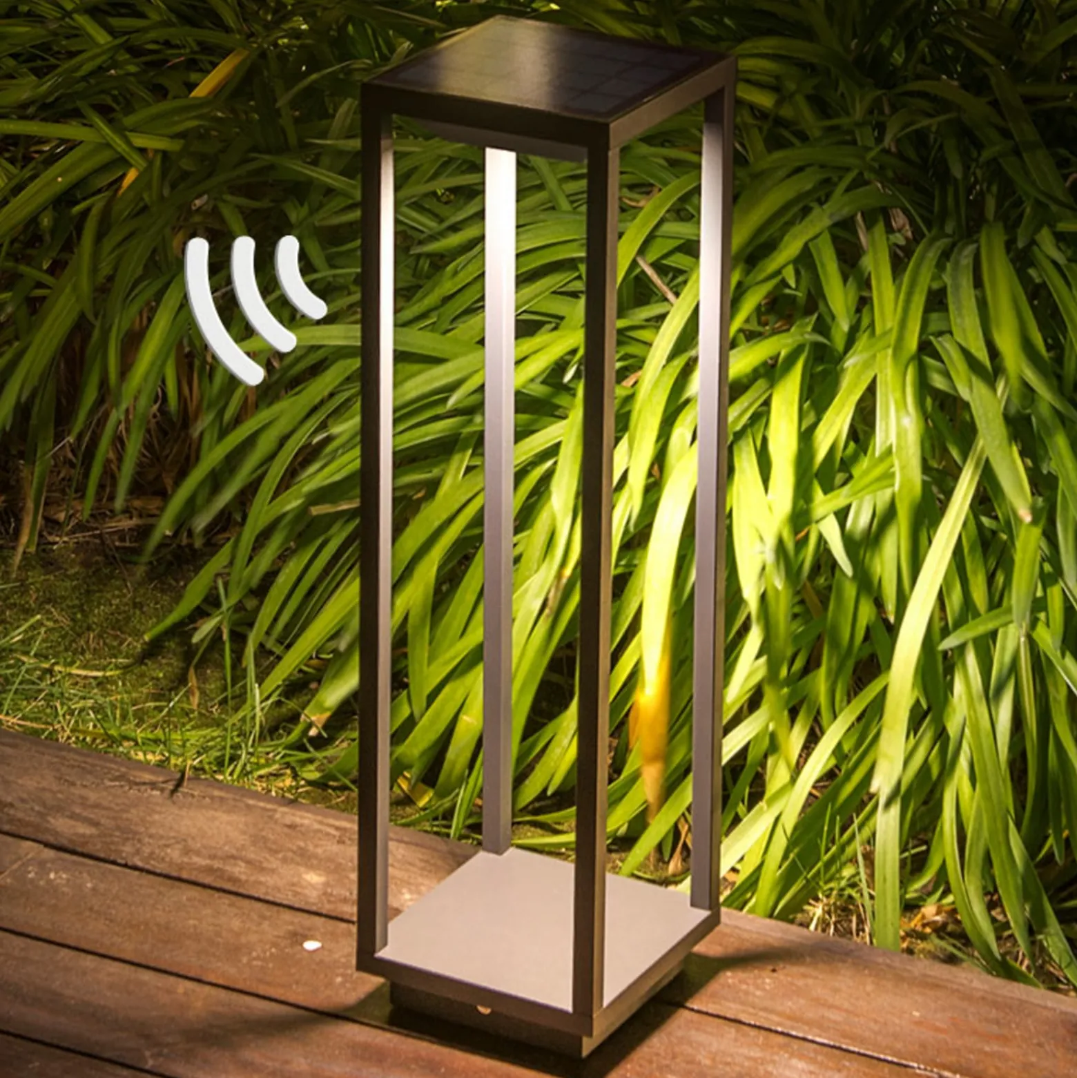 Solar-LED-Sockelleuchte Saura mit Bewegungsmelder