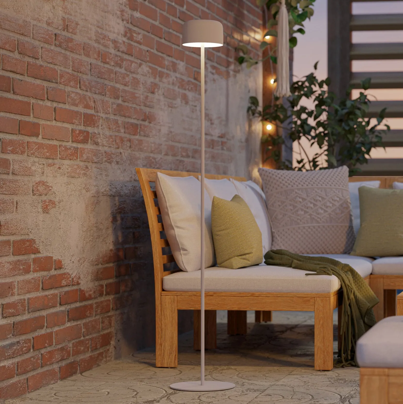Solar-LED-Terrassenlampe Roccanova-L, weiß, Höhe 120 cm