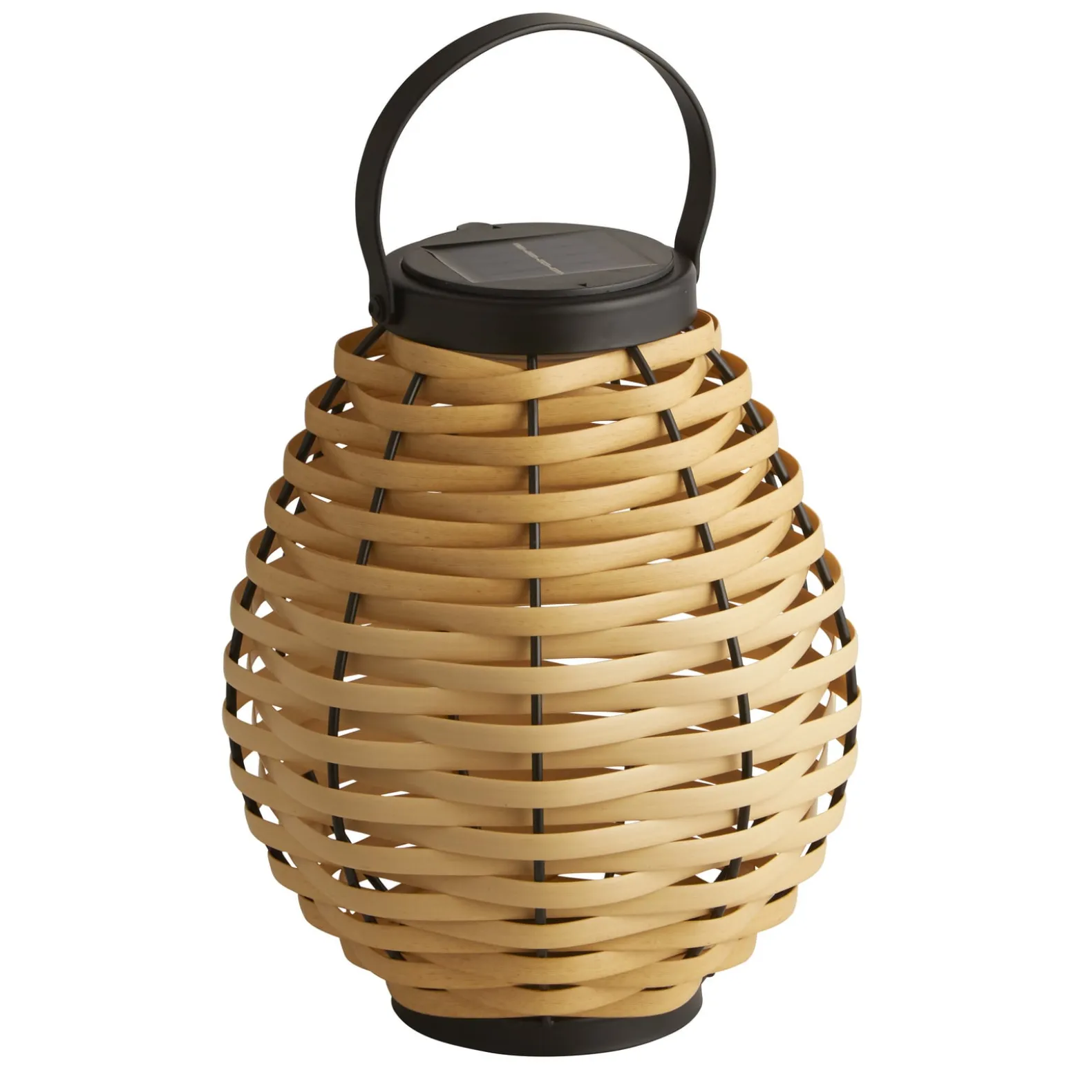 Solar-LED-Terrassenleuchte Netan, braun, Rattan, 23 cm, IP44
