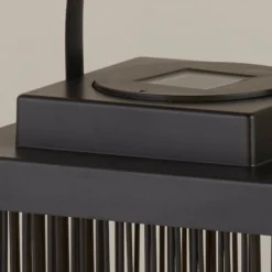 Solar-LED-Terrassenleuchte Sophelia, 26cm, schwarz, Rattan
