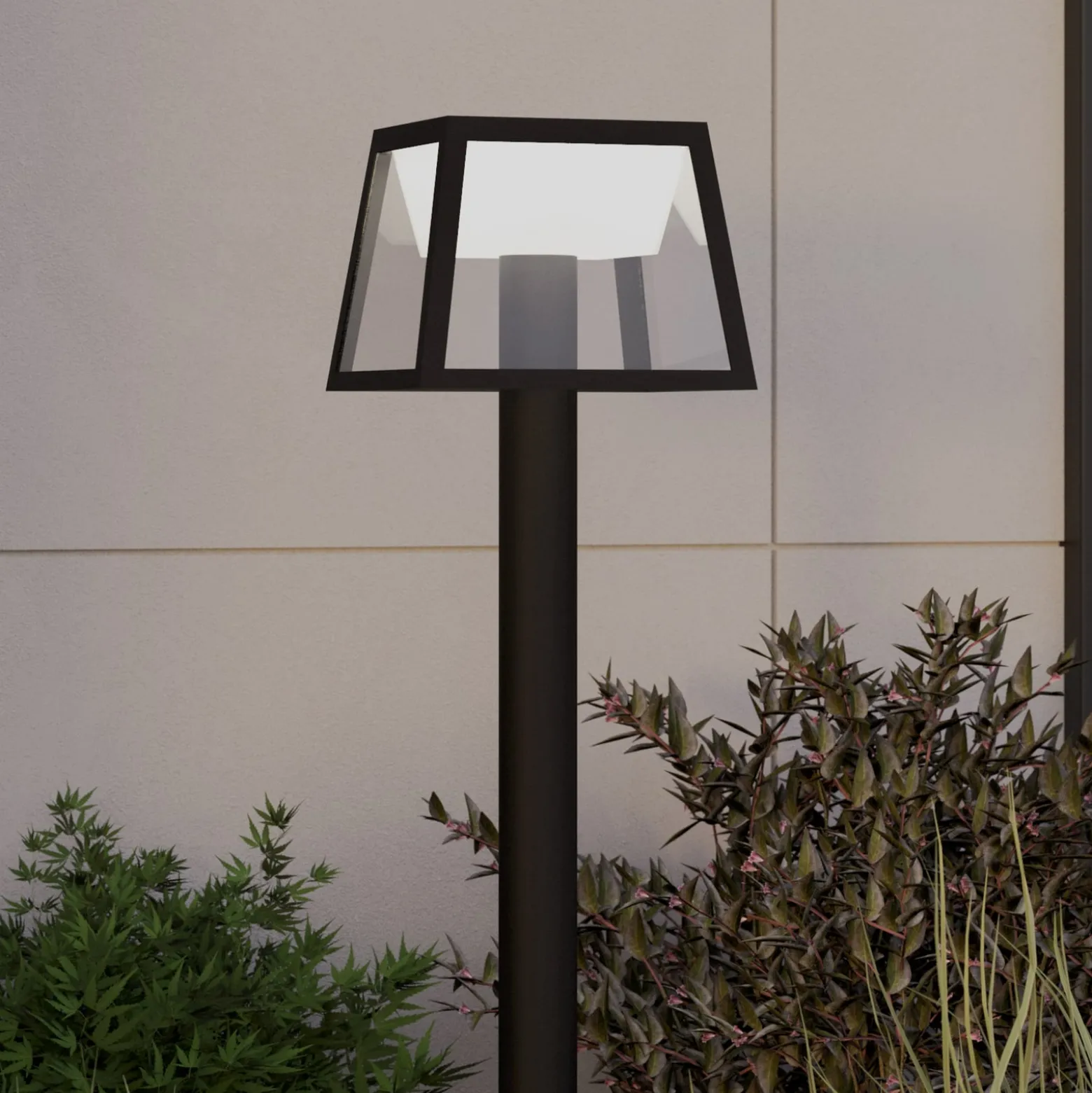 Solar-LED-Wegeleuchte Altilia, Höhe 106 cm, schwarz, Sensor