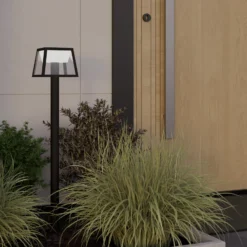 Solar-LED-Wegeleuchte Altilia, Höhe 106 cm, schwarz, Sensor