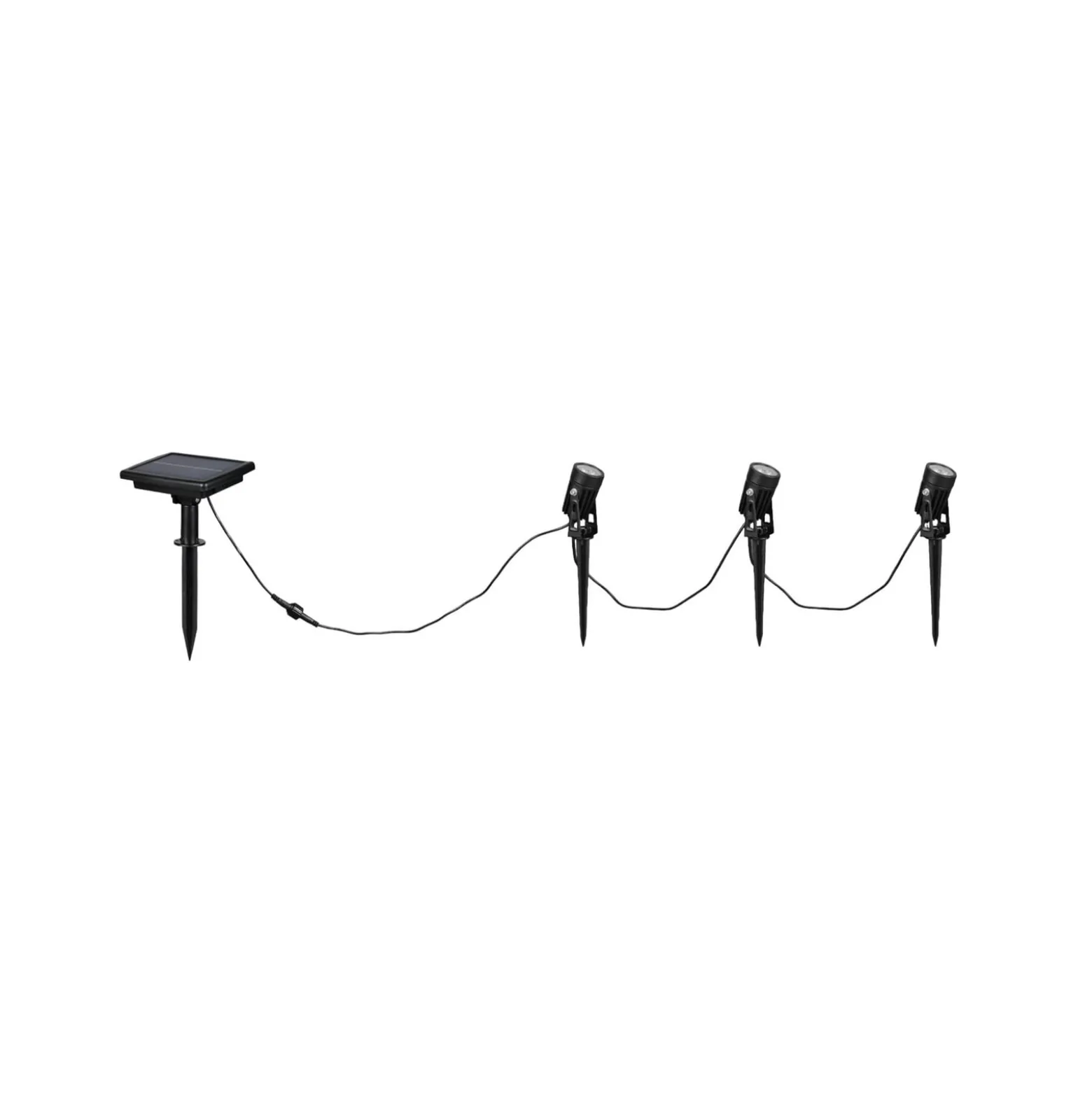 Solar-Strahler Obidos, schwarz matt, Aluminium, 3er