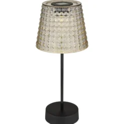 Solar-Tischlampe 36634-2S im 2er-Set schwarz/rauch