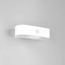 Solar-Wandleuchte Bilbao, weiß, Höhe 6 cm, Sensor, up/down