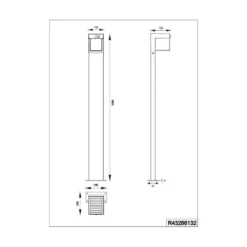 Solar-Wegeleuchte Colombo, schwarz matt, Metall, Höhe 100 cm
