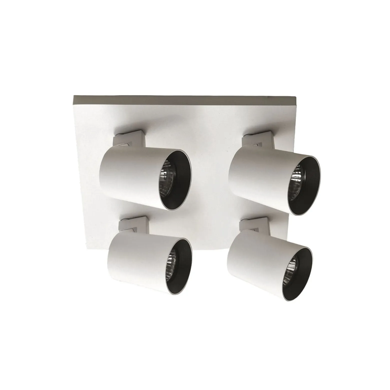 Spot Modo, 4-flammig, weiß, Zierringe, GU10, Aluminium