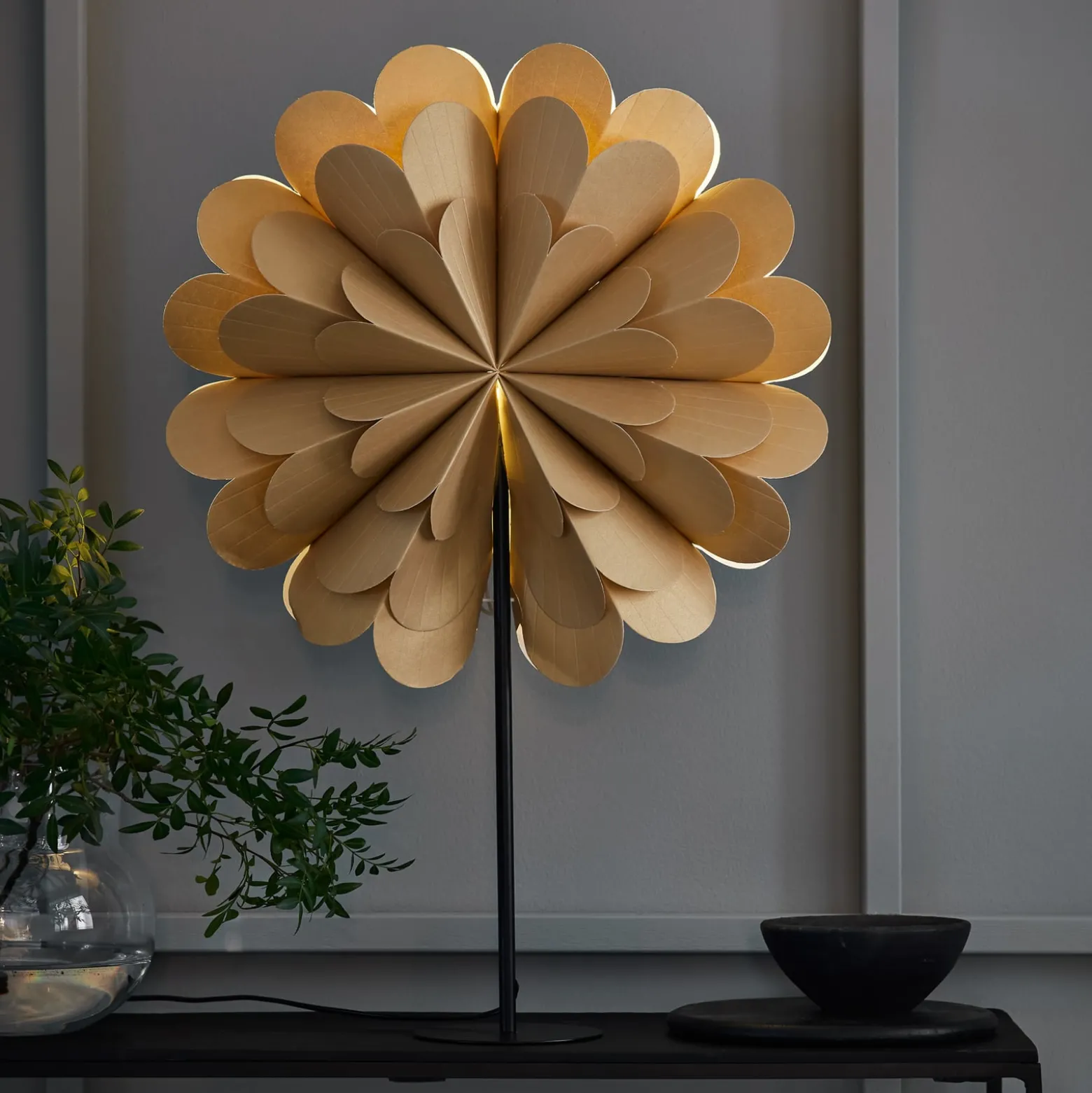 Standstern Maravilla, gold/schwarz Höhe 68 cm