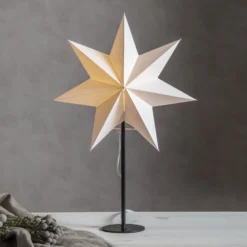 Standstern Mixa, Metall/Papier schwarz/weiß