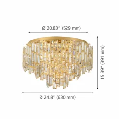 Stars of Light Deckenlampe Calmeilles messing Ø 63 cm Glas