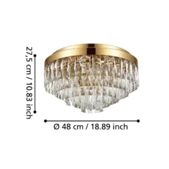 Stars of Light Deckenlampe Valparaiso, gold Ø 48 cm Metall