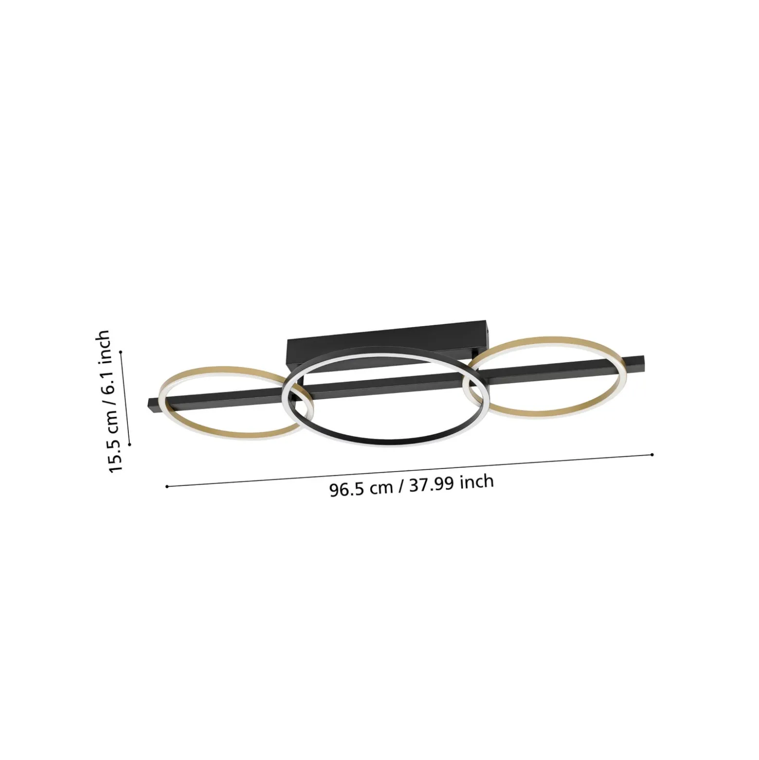 Stars of Light LED-Deckenlampe Lanacera schwarz/gold 96 cm