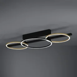 Stars of Light LED-Deckenlampe Lanacera schwarz/gold 96 cm