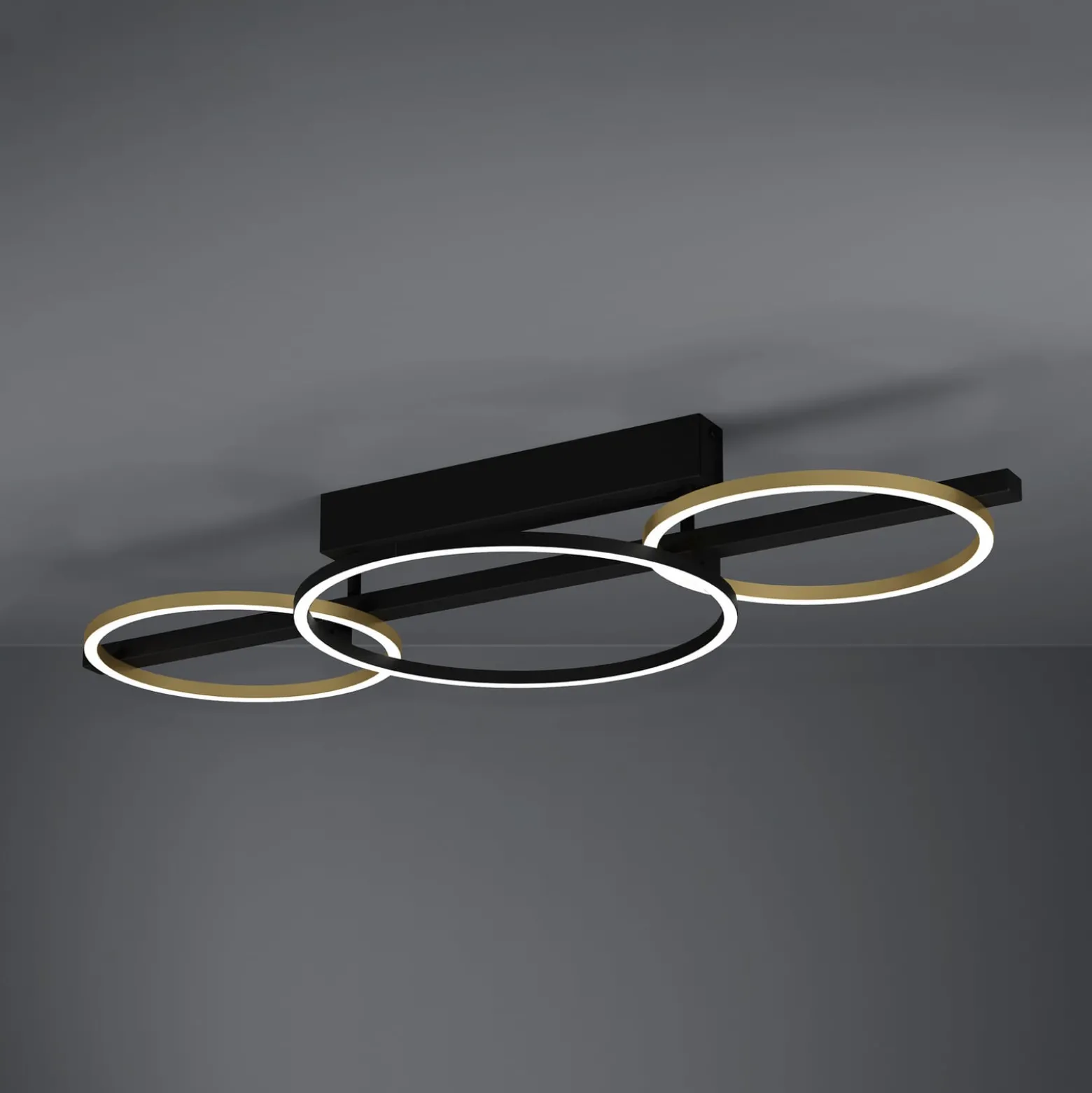Stars of Light LED-Deckenlampe Lanacera schwarz/gold 96 cm