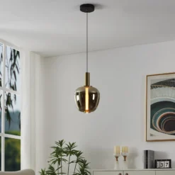 Stars of Light LED-Hängelampe Fruitera gold Ø25cm Glas CCT