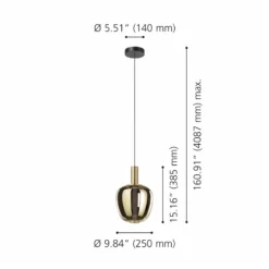 Stars of Light LED-Hängelampe Fruitera gold Ø25cm Glas CCT