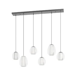 Stars of Light LED-Hängelampe Menorca nickel 143cm 6-flg CCT