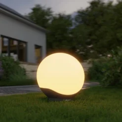 STEINEL LED-Kugellampe C, 30cm, weiß/anthrazit, IP65, RGBWW