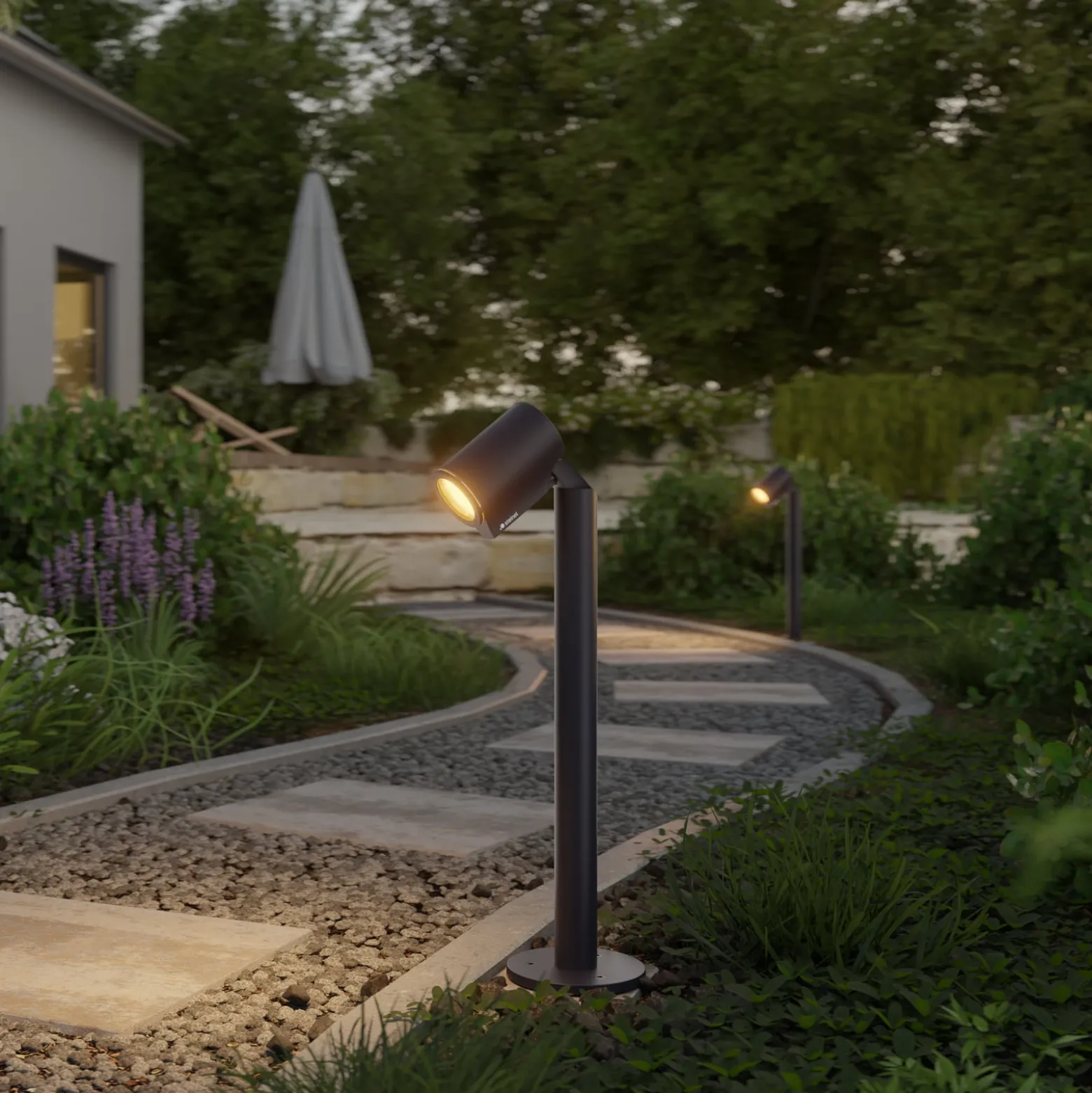 STEINEL LED-Sockellampe Way SC Sensor anthrazit, IP65, RGBWW
