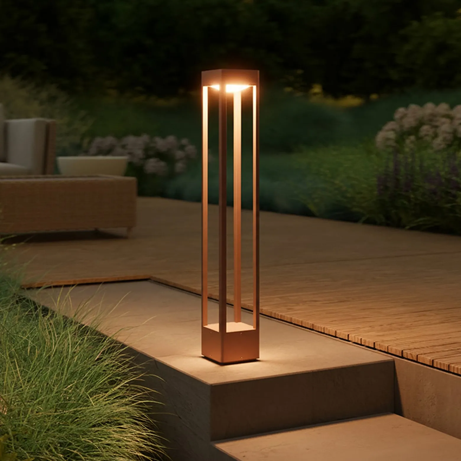 STEINEL LED-Wegeleuchte Stela C, 86cm anthrazit, IP65, RGBWW
