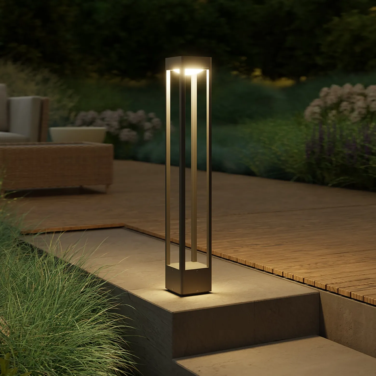 STEINEL LED-Wegeleuchte Stela C, 86cm anthrazit, IP65, RGBWW