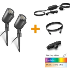STEINEL Starter-Set Spot C, anthrazit, Alu, IP65, RGBWW