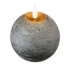 STERNTALER LED-Wachskerze, schwarz Höhe 11 cm Kugel Batterie