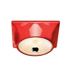 Stilnovo Deckenlampe Goletta, rot glänzend/weiß, Länge 36 cm