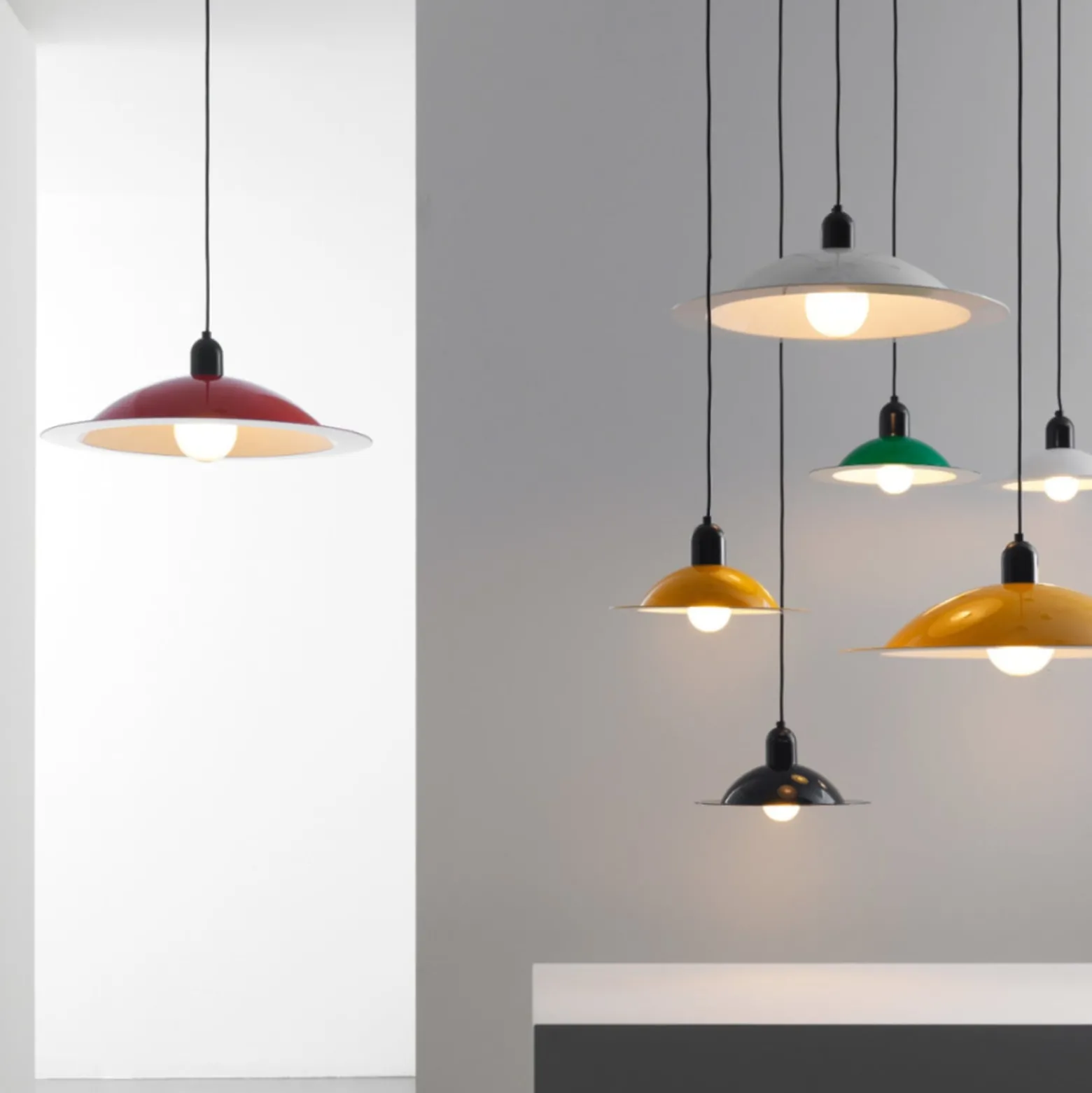 Stilnovo Lampiatta LED-Hängelampe, Ø 50cm, koralle