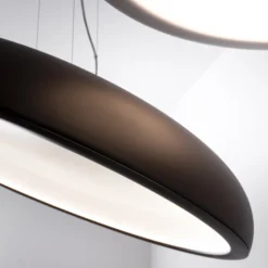 Stilnovo Reflexio LED-Hängeleuchte, Ø46cm, schwarz
