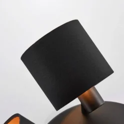 Stoff-Deckenlampe Vasilia in Schwarz-Gold, 3-fl.